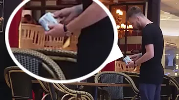 VIDEO EXCLUSIV! Fotbalistul de naţională a rupt un teanc de sute dintr-o ”cărămidă” şi…