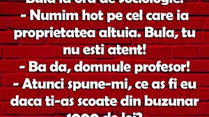 BANC | Profesorul de Sociologie îl întreabă pe Bulă: "Ce aș fi eu dacă ți-aș scoate din buzunar 1.000 de lei?"