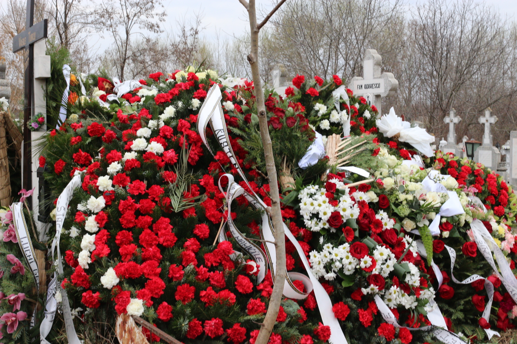 Cei care au dorit să lase un omagiu la mormântul lui Vasile Turcu au depus un număr absolut impresionant de coroane şi flori, majoritatea în culorile alb şi roşu, emblematice pentru Clubul Dinamo, al cărui acţionar a fost pentru o perioadă bună de timp.