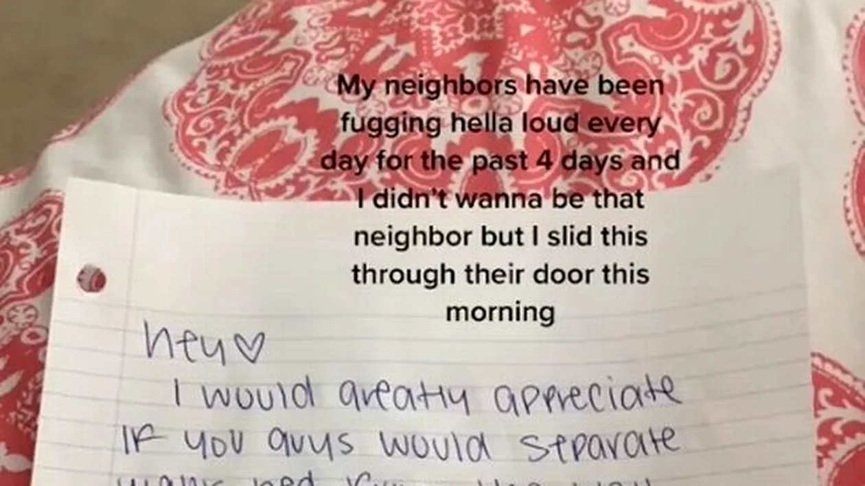 Incredibil! Cum i-a răspuns o femeie vecinei care i-a lăsat mesaj să nu mai facă zgomote noaptea în pat