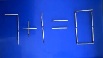Test de inteligență | Mutați un singur chibrit pentru a corecta 7 + 1 = 0