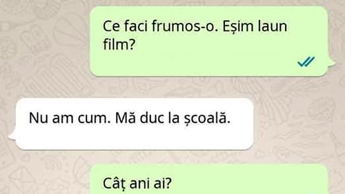 Bancul sfârșitului de săptămână | "Ce faci frumoas-o. Eșim laun film?"