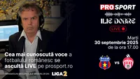 Ilie Dobre comentează LIVE pe ProSport.ro meciul Steaua - Sepsi Sf. Gheorghe, marți, 30 septembrie 2025, de la ora 17.00