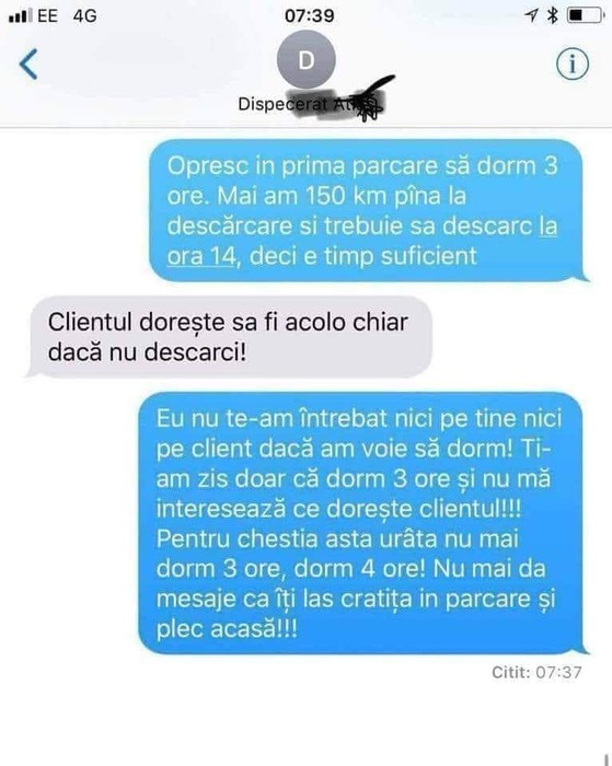 dialog fabulos intre un sofer de tir din targu mures si dispecerat