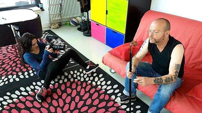 Andreea Boyer, alături de faimosul artist Wolfgang Flatz, cu care a jucat în “Julia 17”