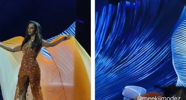 Clipe de panică la Miss Universe! O concurentă a călcat în gol și căzut de pe scenă