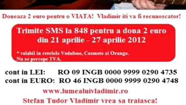 Sa-l ajutam sa traiasca! Vladimir Tudor are nevoie de sprijin ca sa mearga mai departe!